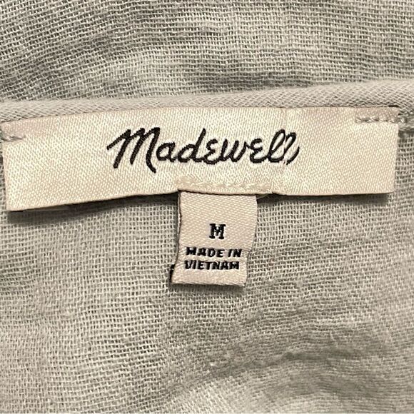 Madewell Short Ruffle Sleeve Easy Mini Dress Pockets Glassware Blue Size Medium - Picture 6 of 8